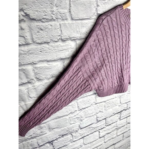 ALTAR'D STATE Women's Lilac Cable Knit Crop Sweater Small - Picture 4 of 5